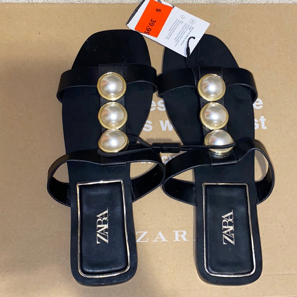 Zara pearl sandal/slides